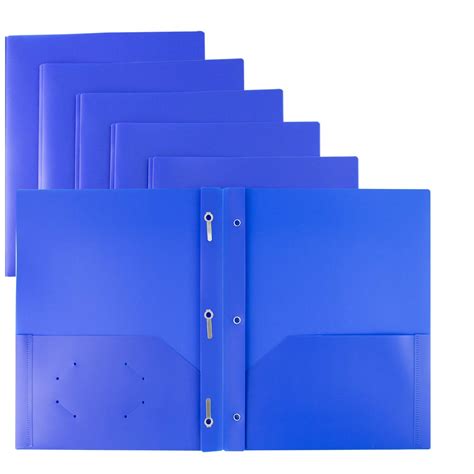 plastic folders with pockets and prongs
